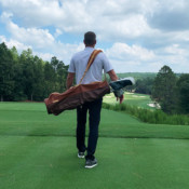 Sage Valley Golfer judging golf course